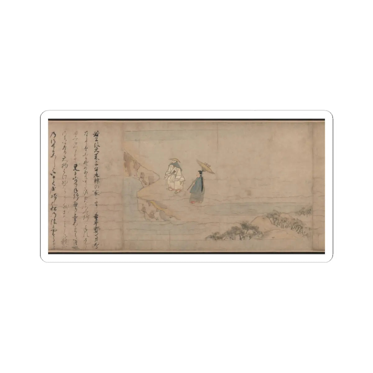Unidentified artist - A Long Tale for an Autumn Night (Aki no yo nagamonogatari) - ca. 1400 v7 - STICKER Vinyl Kiss-Cut Decal