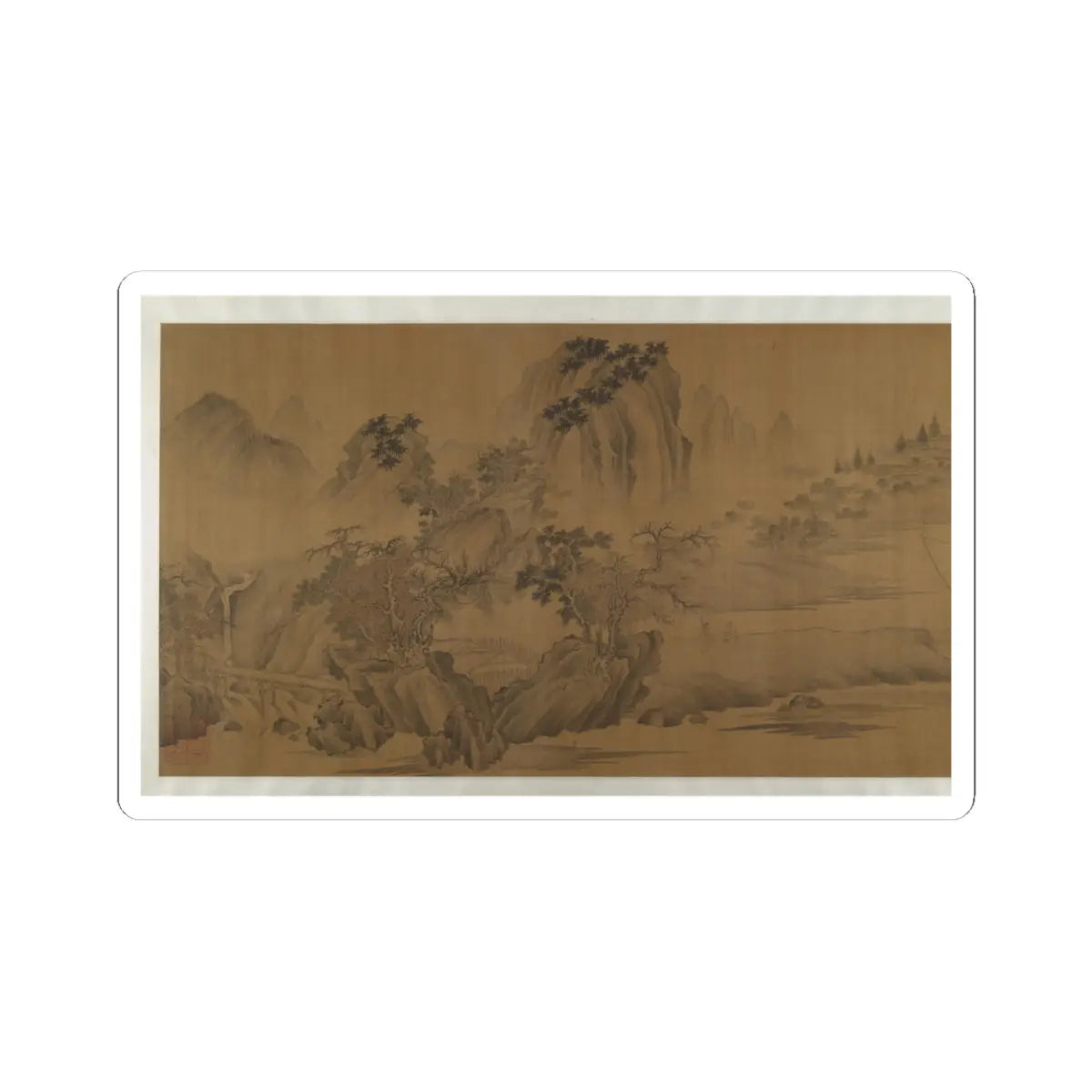 Unidentified artist - A Secluded Fishing Village - unknown v9 - STICKER Vinyl Kiss-Cut Decal