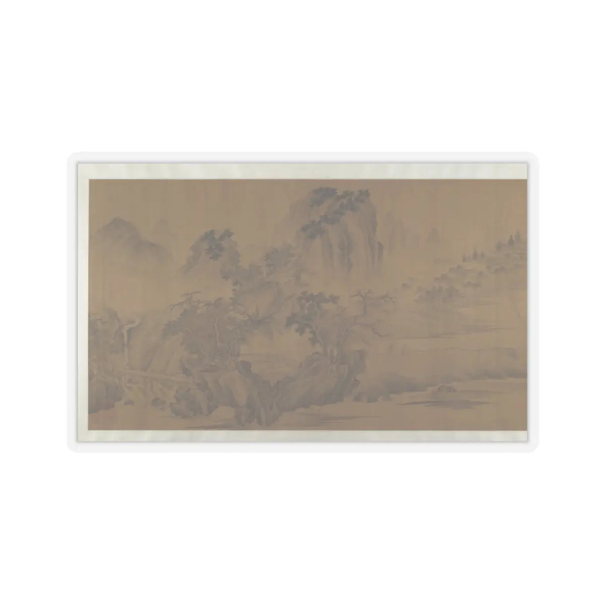 Unidentified artist - A Secluded Fishing Village - unknown v9 - STICKER Vinyl Kiss-Cut Decal