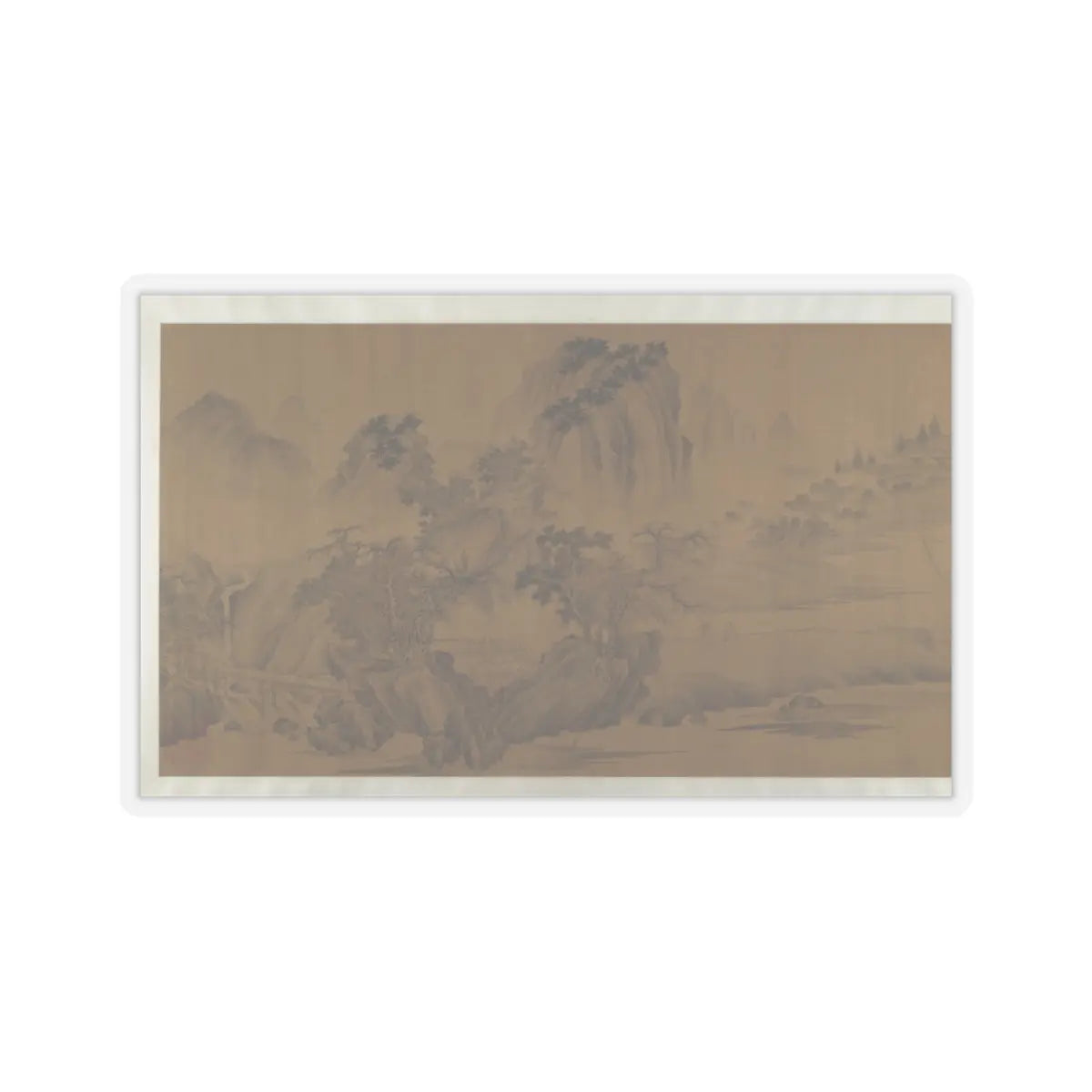 Unidentified artist - A Secluded Fishing Village - unknown v9 - STICKER Vinyl Kiss-Cut Decal