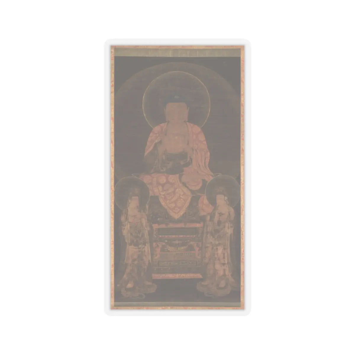 Unidentified artist - Amitabha triad - ca. 13th century v1 - STICKER Vinyl Kiss-Cut Decal