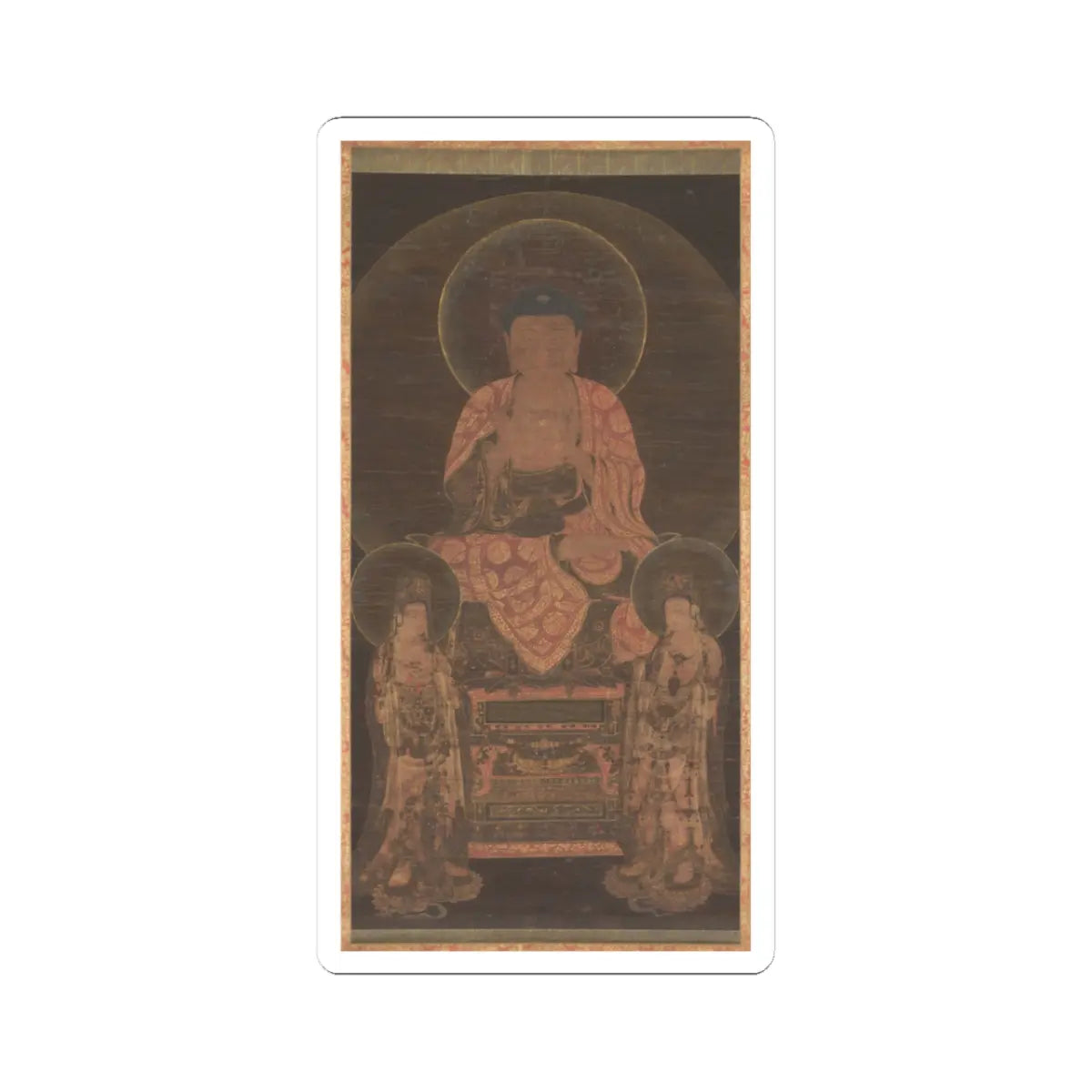 Unidentified artist - Amitabha triad - ca. 13th century v1 - STICKER Vinyl Kiss-Cut Decal