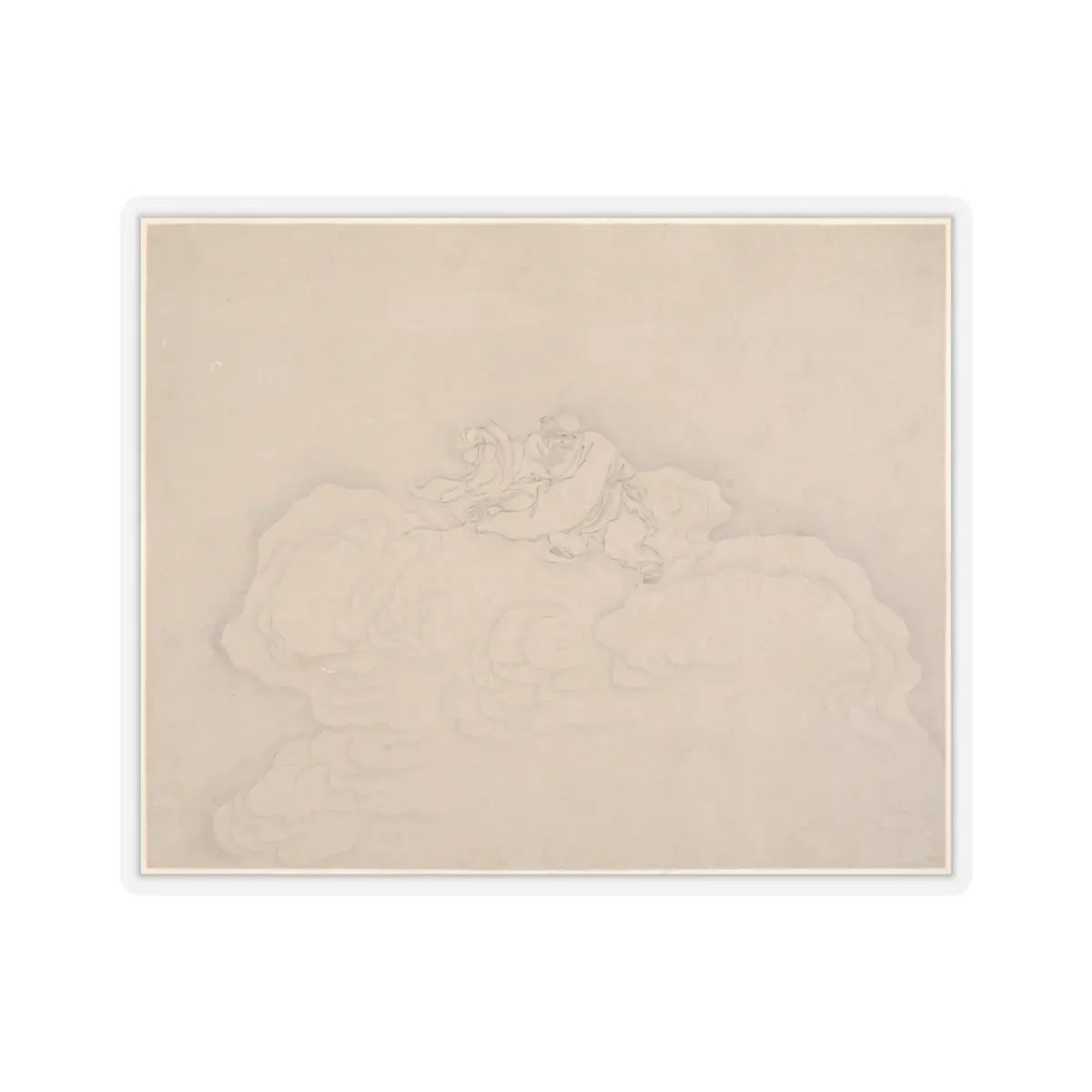Unidentified artist - An Immortal on a Cloud with a Pair of Peaches - 20th century - STICKER Vinyl Kiss-Cut Decal