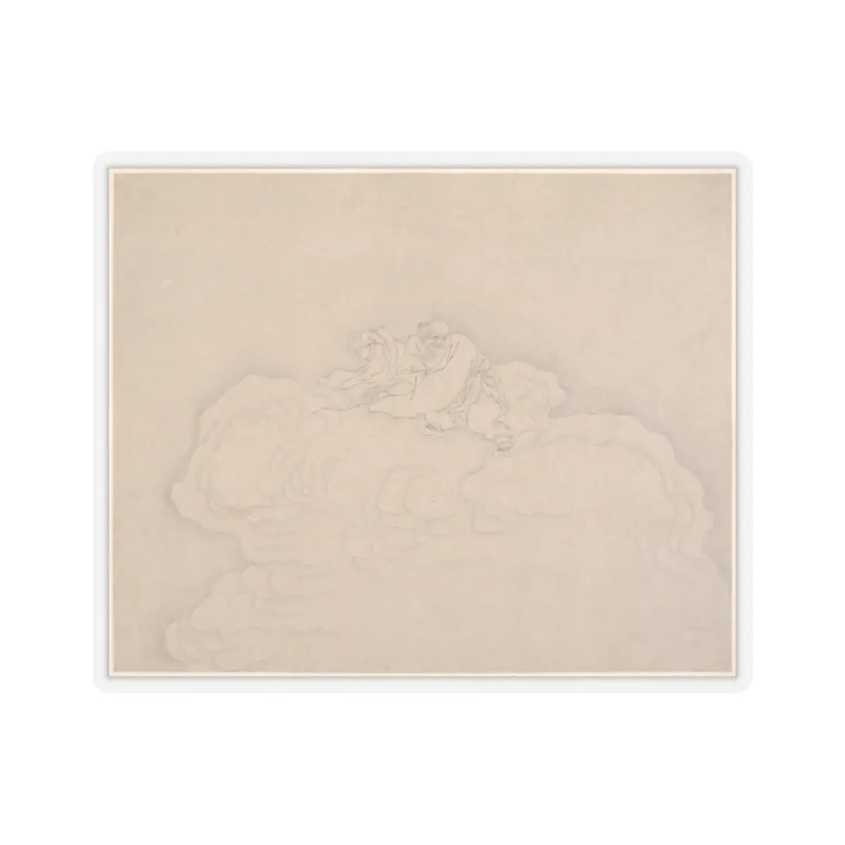 Unidentified artist - An Immortal on a Cloud with a Pair of Peaches - 20th century - STICKER Vinyl Kiss-Cut Decal