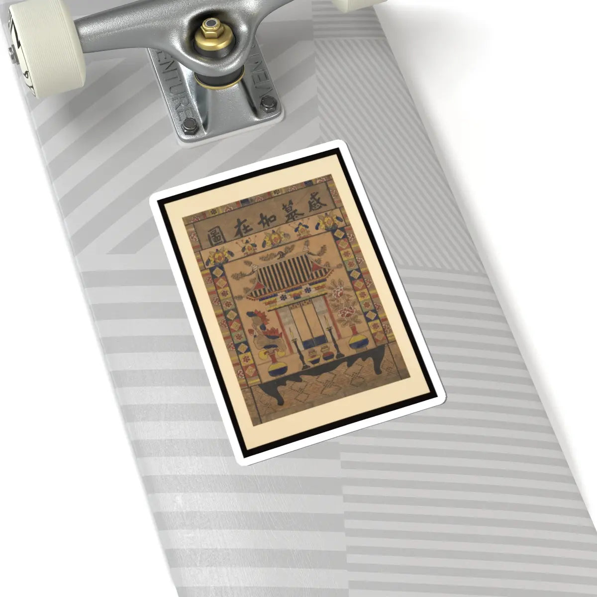 Unidentified artist - Ancestral shrine painting - 19th century - STICKER Vinyl Kiss-Cut Decal