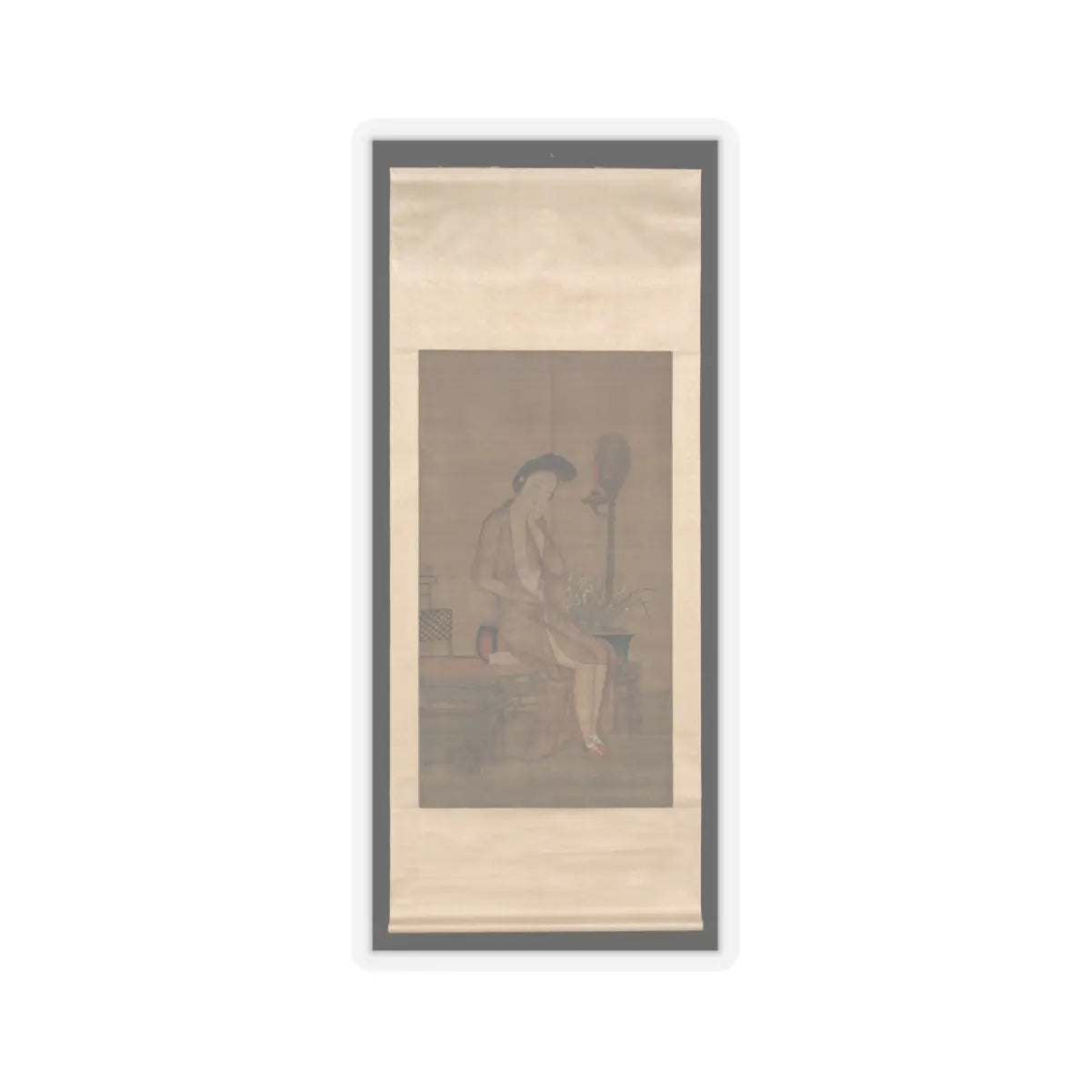 Unidentified artist - Beauty about to bathe - 18th century v2 - STICKER Vinyl Kiss-Cut Decal