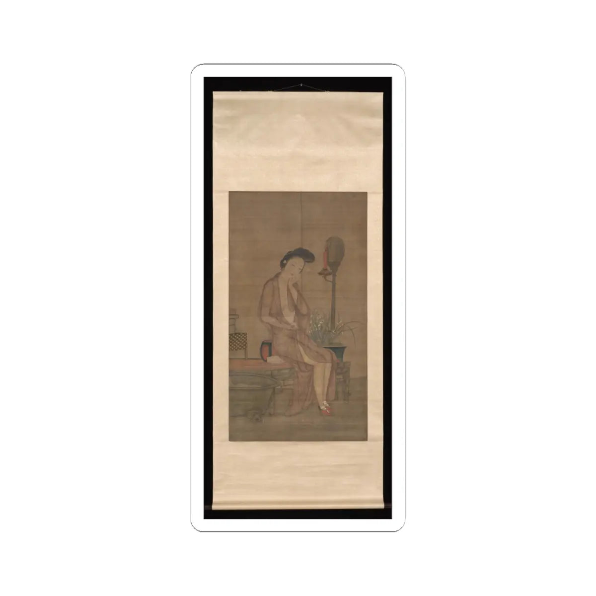 Unidentified artist - Beauty about to bathe - 18th century v2 - STICKER Vinyl Kiss-Cut Decal
