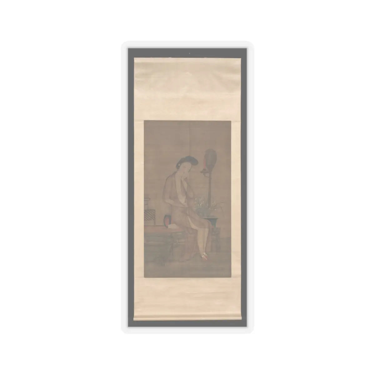 Unidentified artist - Beauty about to bathe - 18th century v2 - STICKER Vinyl Kiss-Cut Decal
