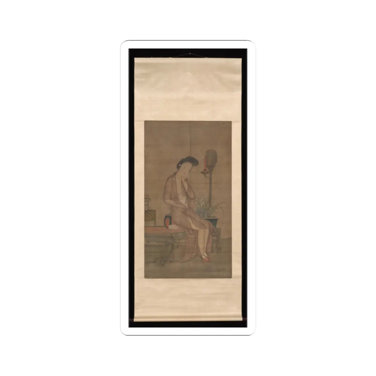 Unidentified artist - Beauty about to bathe - 18th century v2 - STICKER Vinyl Kiss-Cut Decal