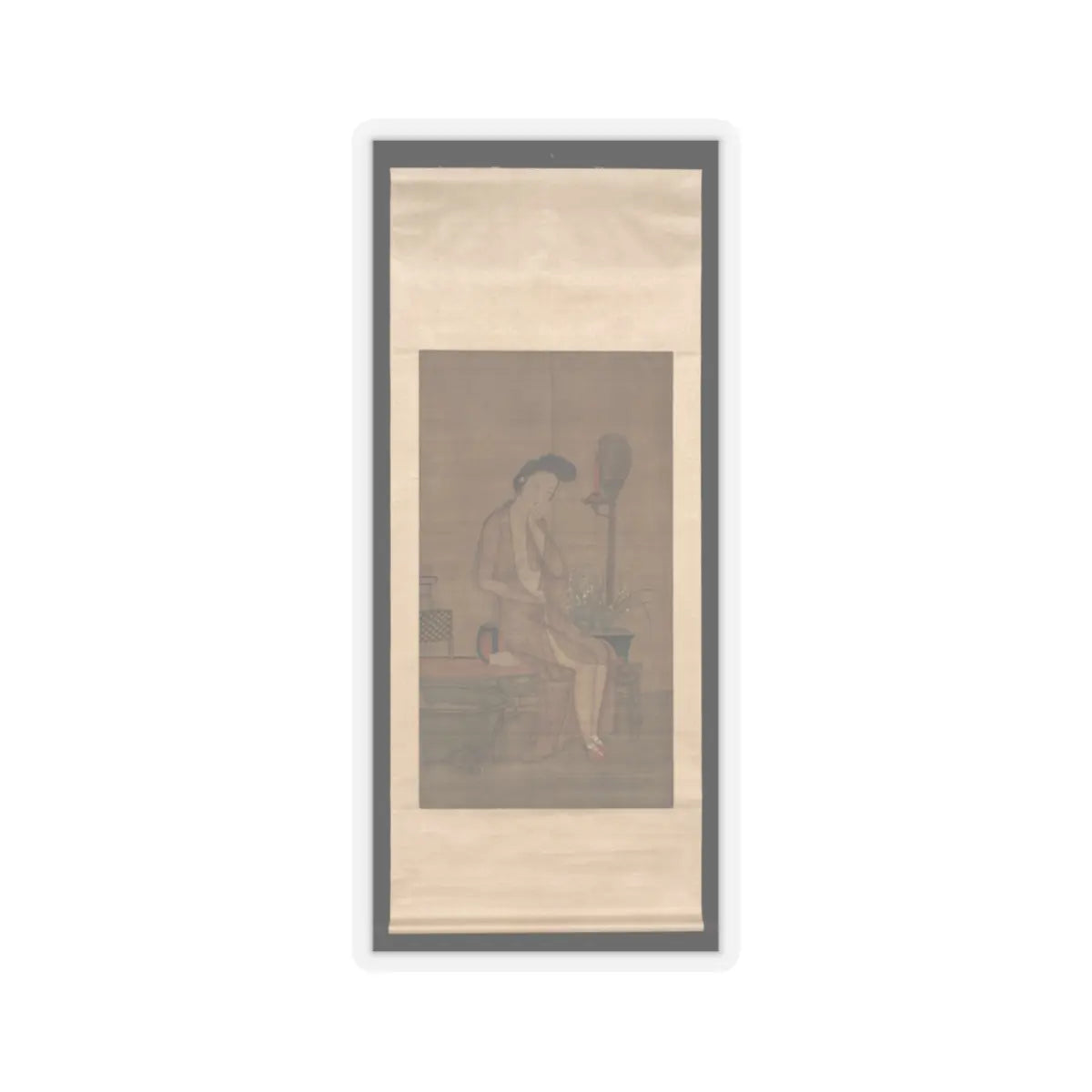 Unidentified artist - Beauty about to bathe - 18th century v2 - STICKER Vinyl Kiss-Cut Decal