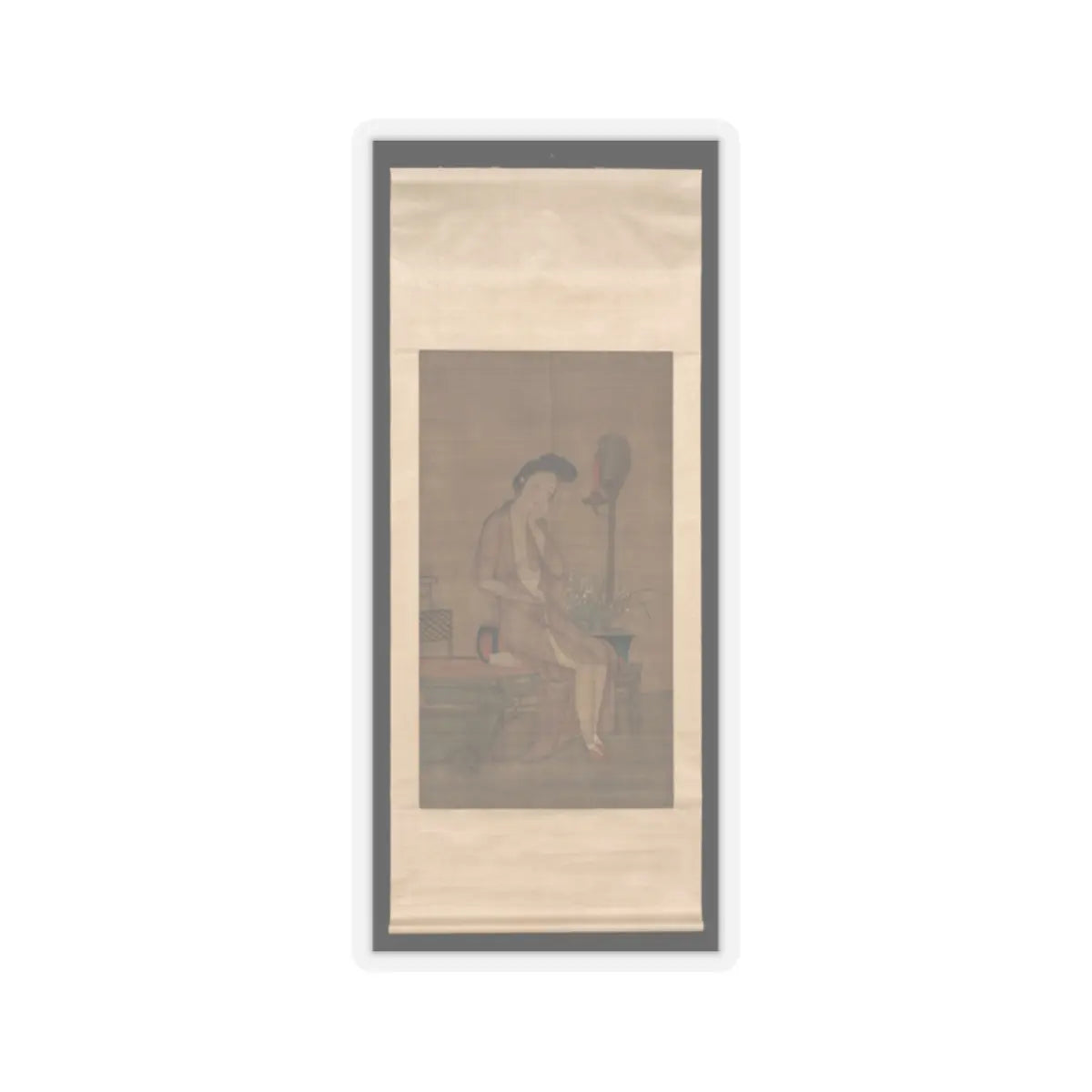 Unidentified artist - Beauty about to bathe - 18th century v2 - STICKER Vinyl Kiss-Cut Decal