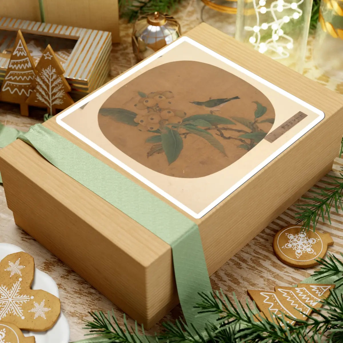 Unidentified artist - Bird on a Loquat Tree - unknown - STICKER Vinyl Kiss-Cut Decal