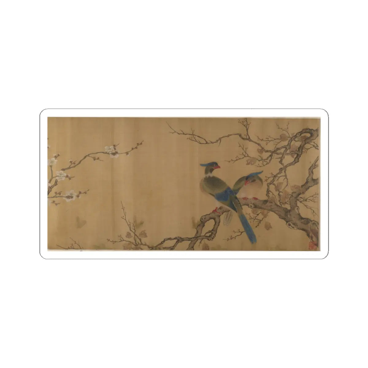 Unidentified artist - Birds on Branches - unknown v1 - STICKER Vinyl Kiss-Cut Decal