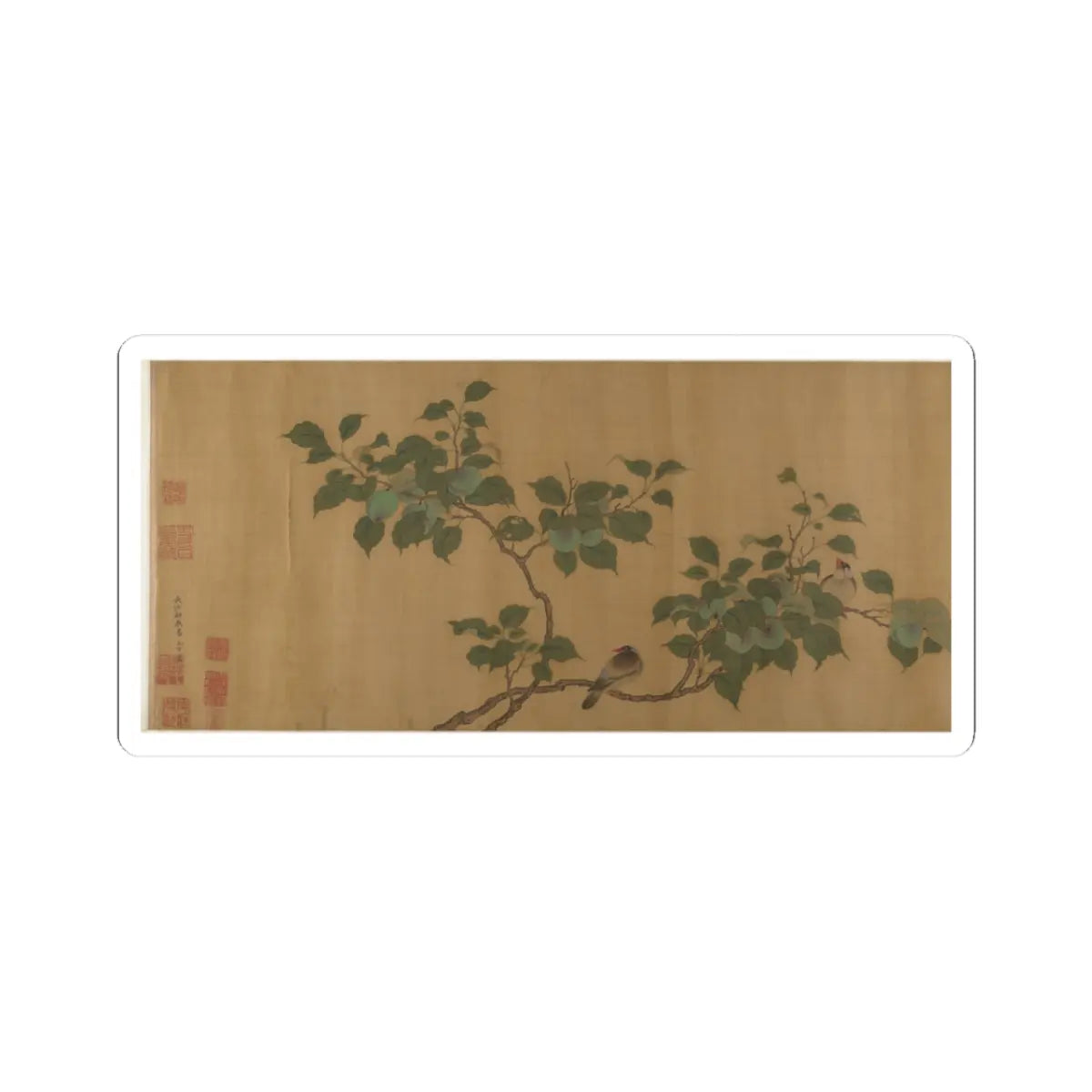 Unidentified artist - Birds on Branches - unknown v9 - STICKER Vinyl Kiss-Cut Decal