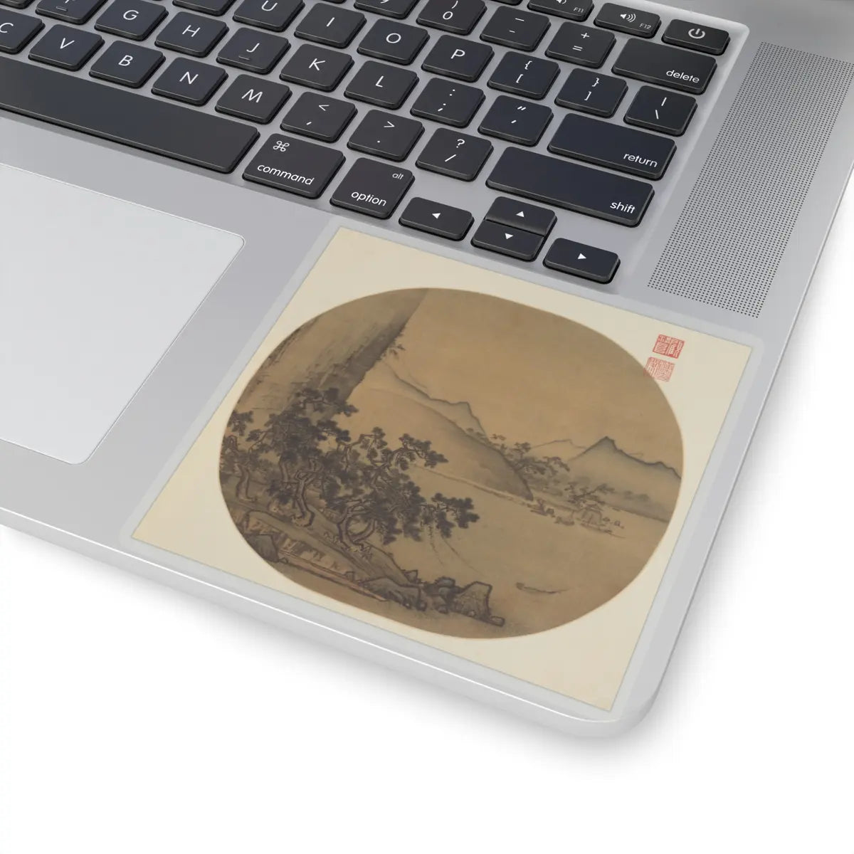 Unidentified artist - Boats Moored in Wind and Rain - 13th century - STICKER Vinyl Kiss-Cut Decal