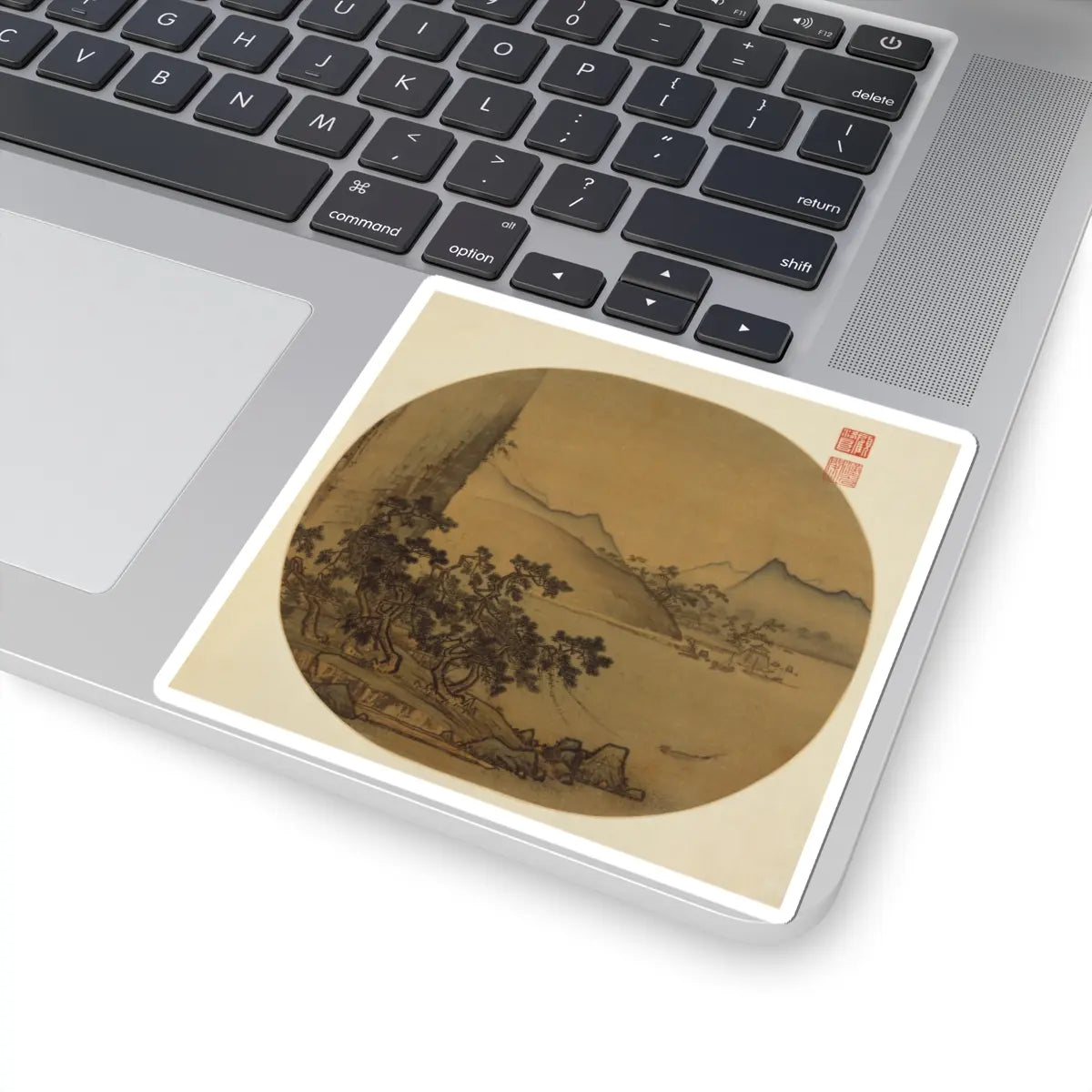 Unidentified artist - Boats Moored in Wind and Rain - 13th century - STICKER Vinyl Kiss-Cut Decal