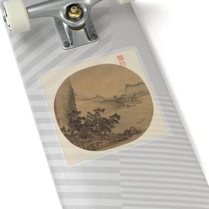 Unidentified artist - Boats Moored in Wind and Rain - 13th century - STICKER Vinyl Kiss-Cut Decal