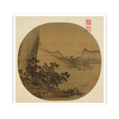 Unidentified artist - Boats Moored in Wind and Rain - 13th century - STICKER Vinyl Kiss-Cut Decal