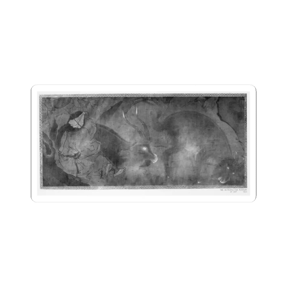 Unidentified artist - Boy with Two Goats - unknown - STICKER Vinyl Kiss-Cut Decal