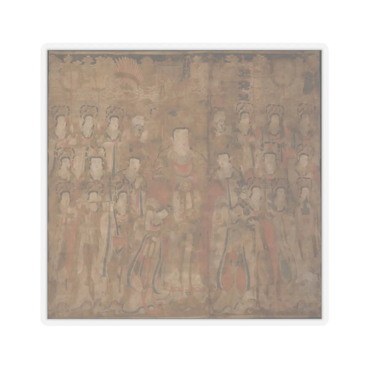 Unidentified artist - Brahma with Attendants and Musicians - late 16th century - STICKER Vinyl Kiss-Cut Decal
