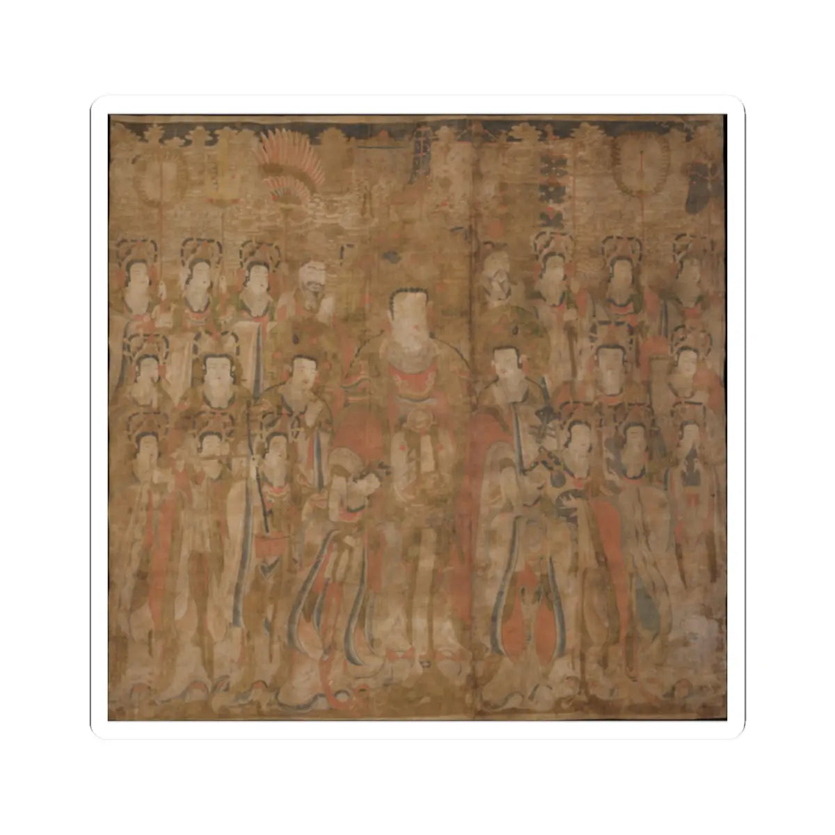 Unidentified artist - Brahma with Attendants and Musicians - late 16th century - STICKER Vinyl Kiss-Cut Decal