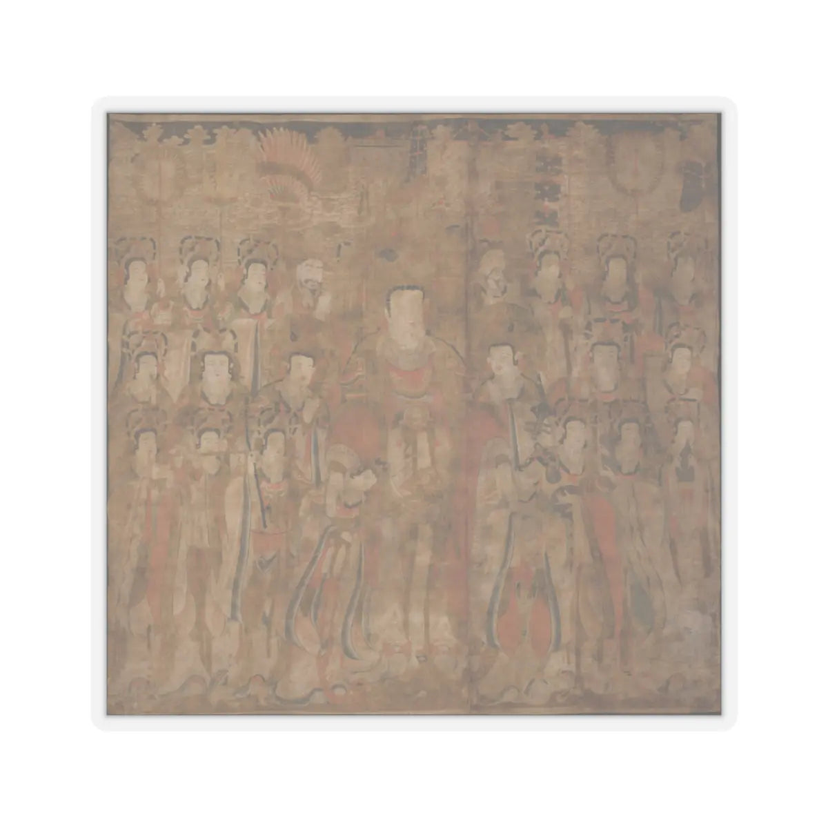 Unidentified artist - Brahma with Attendants and Musicians - late 16th century - STICKER Vinyl Kiss-Cut Decal