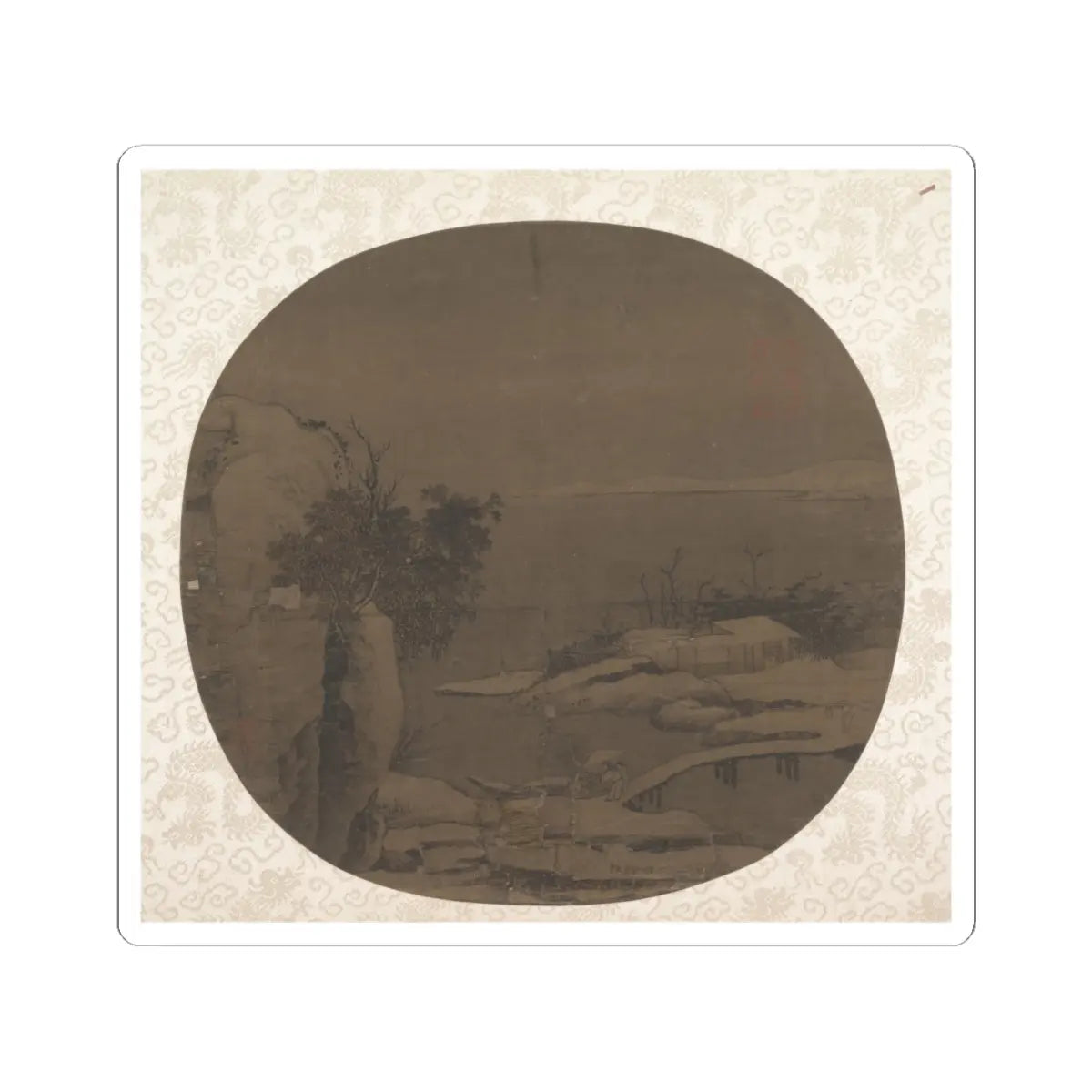 Unidentified artist - Bridge in Snow - late 10th century - STICKER Vinyl Kiss-Cut Decal