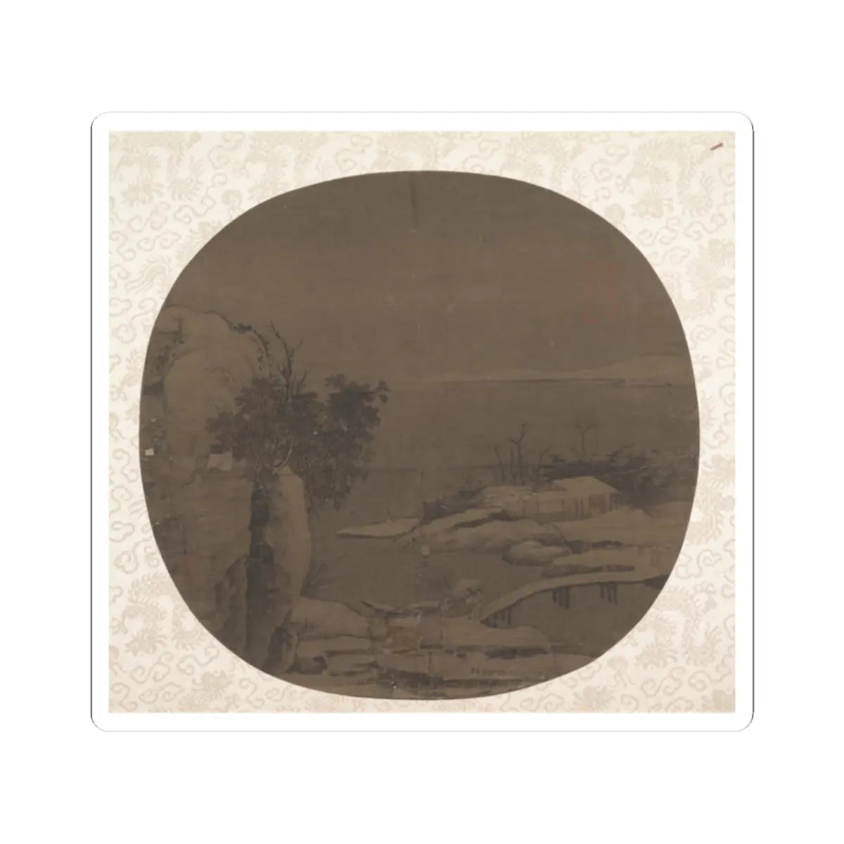 Unidentified artist - Bridge in Snow - late 10th century - STICKER Vinyl Kiss-Cut Decal