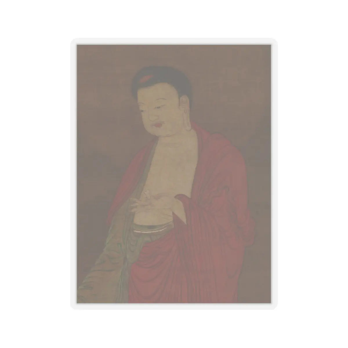 Unidentified artist - Buddha Amitabha Descending from his Pure Land - 13th century v5 - STICKER Vinyl Kiss-Cut Decal