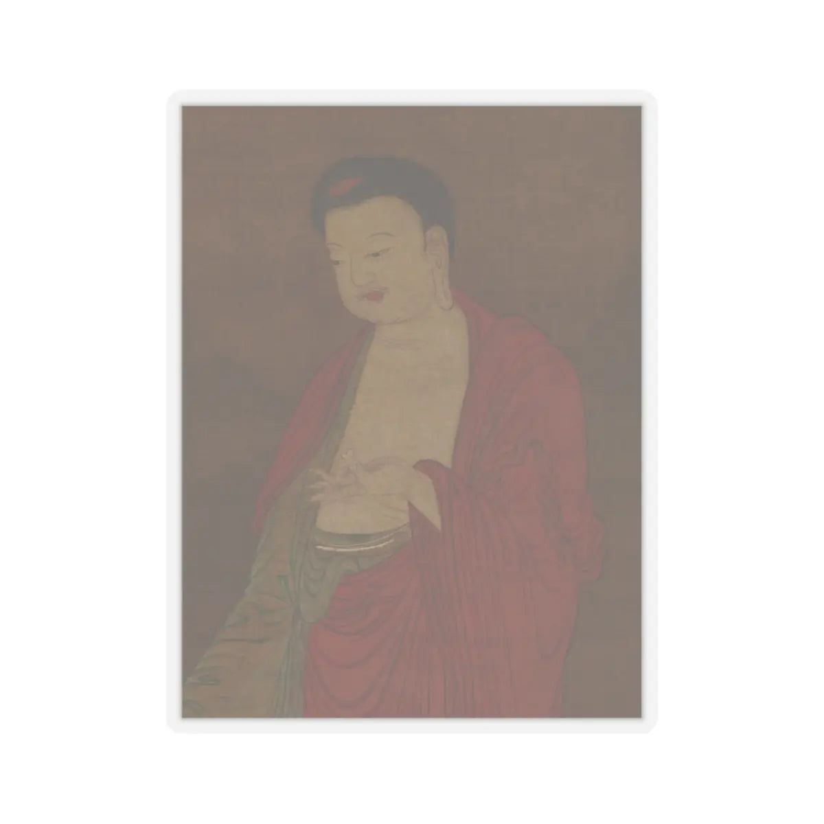 Unidentified artist - Buddha Amitabha Descending from his Pure Land - 13th century v5 - STICKER Vinyl Kiss-Cut Decal