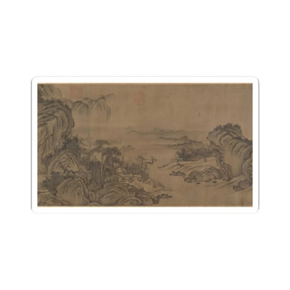 Unidentified artist - Buddhist Temples amid Autumn Mountains - 14th–15th century v1 - STICKER Vinyl Kiss-Cut Decal