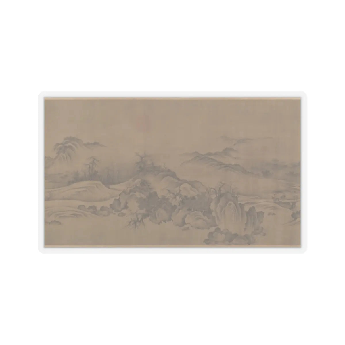 Unidentified artist - Buddhist Temples amid Autumn Mountains - 14th–15th century v10 - STICKER Vinyl Kiss-Cut Decal