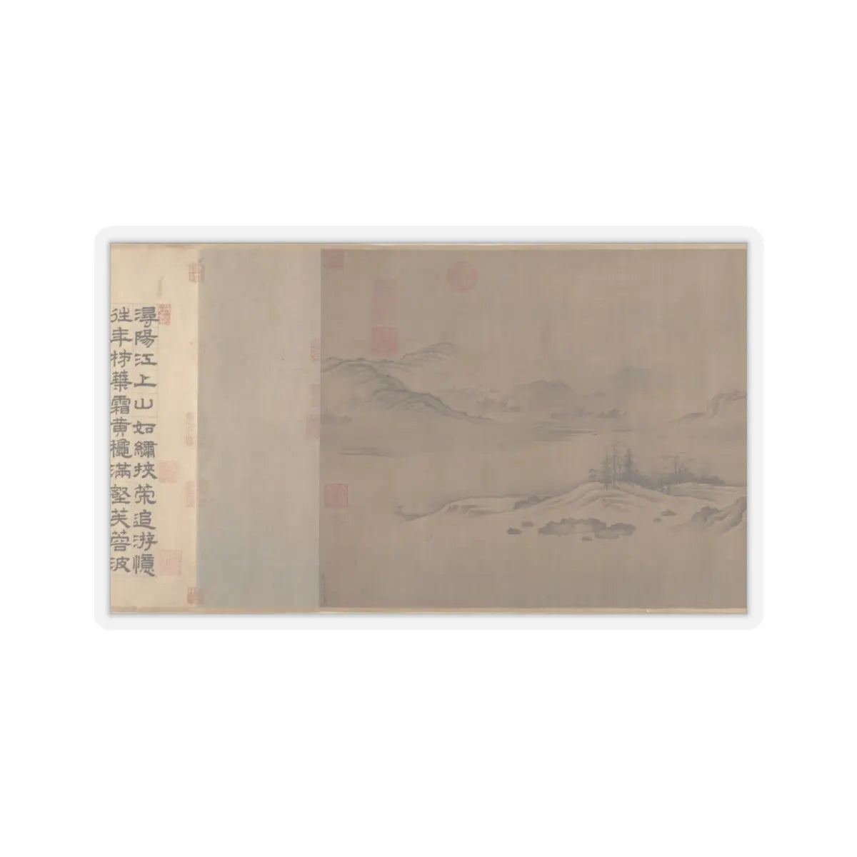 Unidentified artist - Buddhist Temples amid Autumn Mountains - 14th–15th century v13 - STICKER Vinyl Kiss-Cut Decal