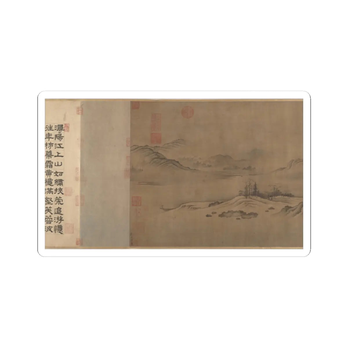 Unidentified artist - Buddhist Temples amid Autumn Mountains - 14th–15th century v13 - STICKER Vinyl Kiss-Cut Decal