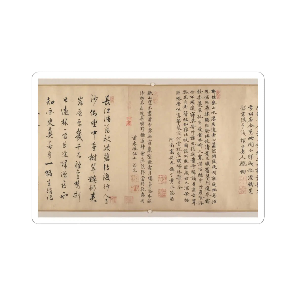 Unidentified artist - Buddhist Temples amid Autumn Mountains - 14th–15th century v17 - STICKER Vinyl Kiss-Cut Decal
