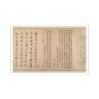 Unidentified artist - Buddhist Temples amid Autumn Mountains - 14th–15th century v17 - STICKER Vinyl Kiss-Cut Decal