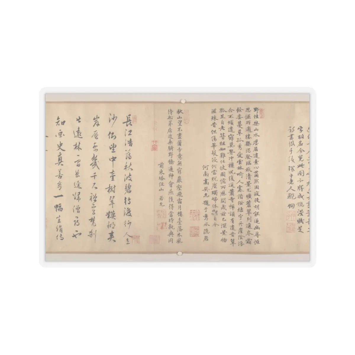 Unidentified artist - Buddhist Temples amid Autumn Mountains - 14th–15th century v17 - STICKER Vinyl Kiss-Cut Decal
