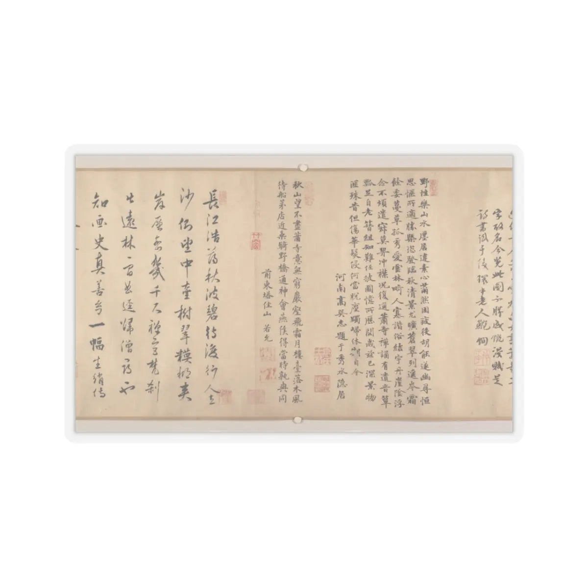 Unidentified artist - Buddhist Temples amid Autumn Mountains - 14th–15th century v17 - STICKER Vinyl Kiss-Cut Decal