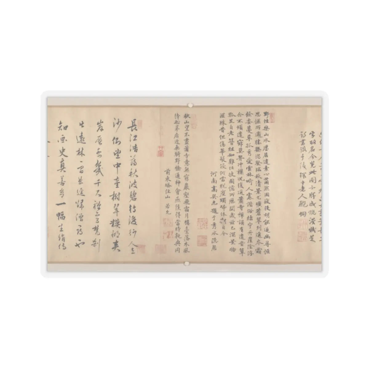 Unidentified artist - Buddhist Temples amid Autumn Mountains - 14th–15th century v17 - STICKER Vinyl Kiss-Cut Decal