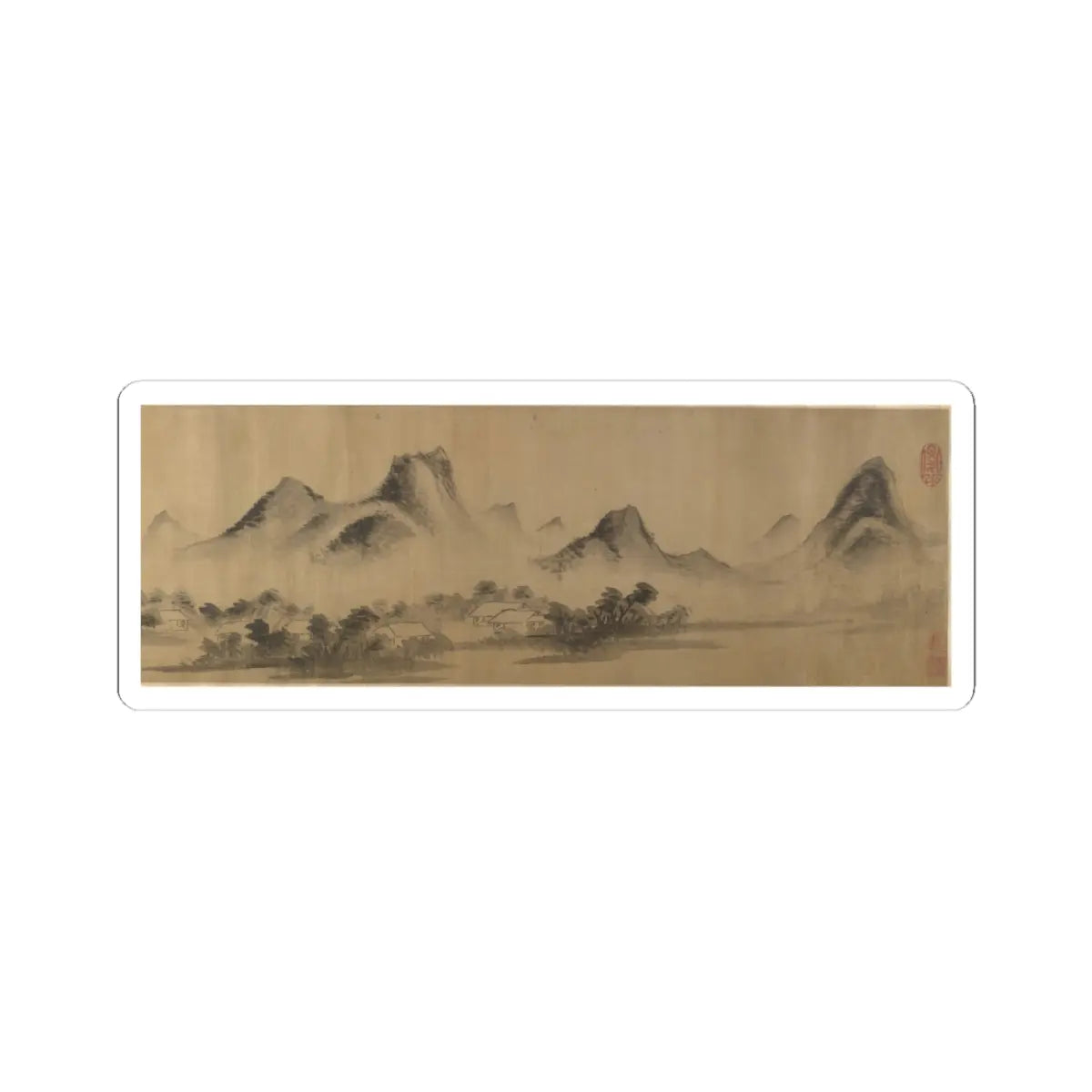 Unidentified artist - Cloudy Mountain in the Style of Mi Fu (1052–1107) - unknown v1 - STICKER Vinyl Kiss-Cut Decal