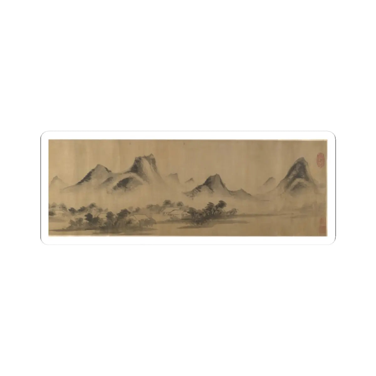 Unidentified artist - Cloudy Mountain in the Style of Mi Fu (1052–1107) - unknown v1 - STICKER Vinyl Kiss-Cut Decal