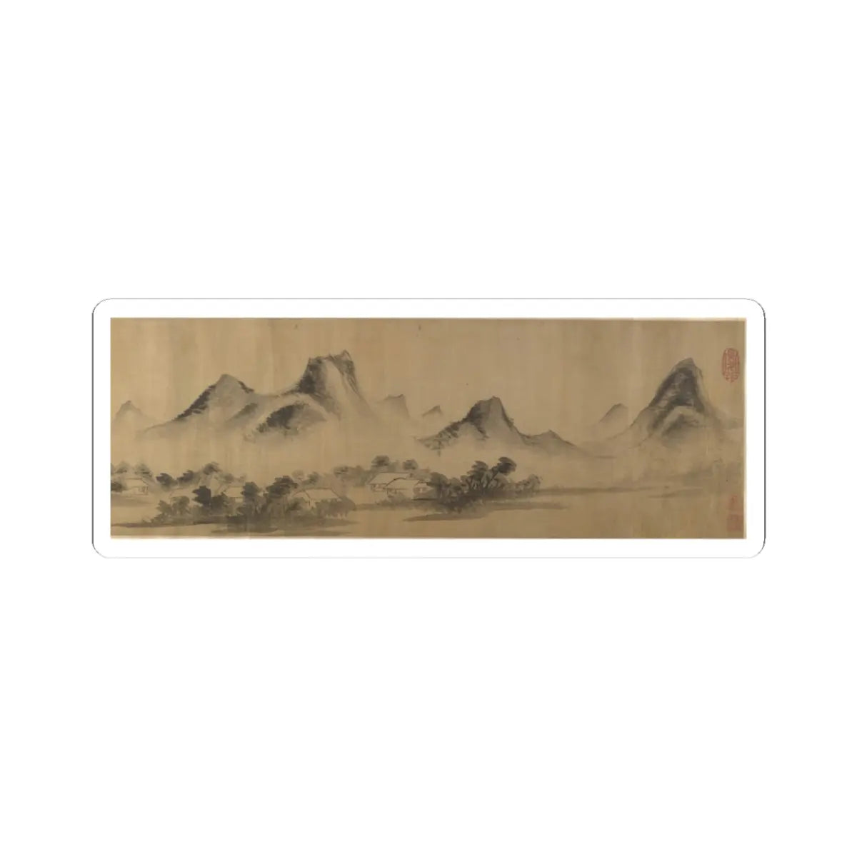 Unidentified artist - Cloudy Mountain in the Style of Mi Fu (1052–1107) - unknown v1 - STICKER Vinyl Kiss-Cut Decal
