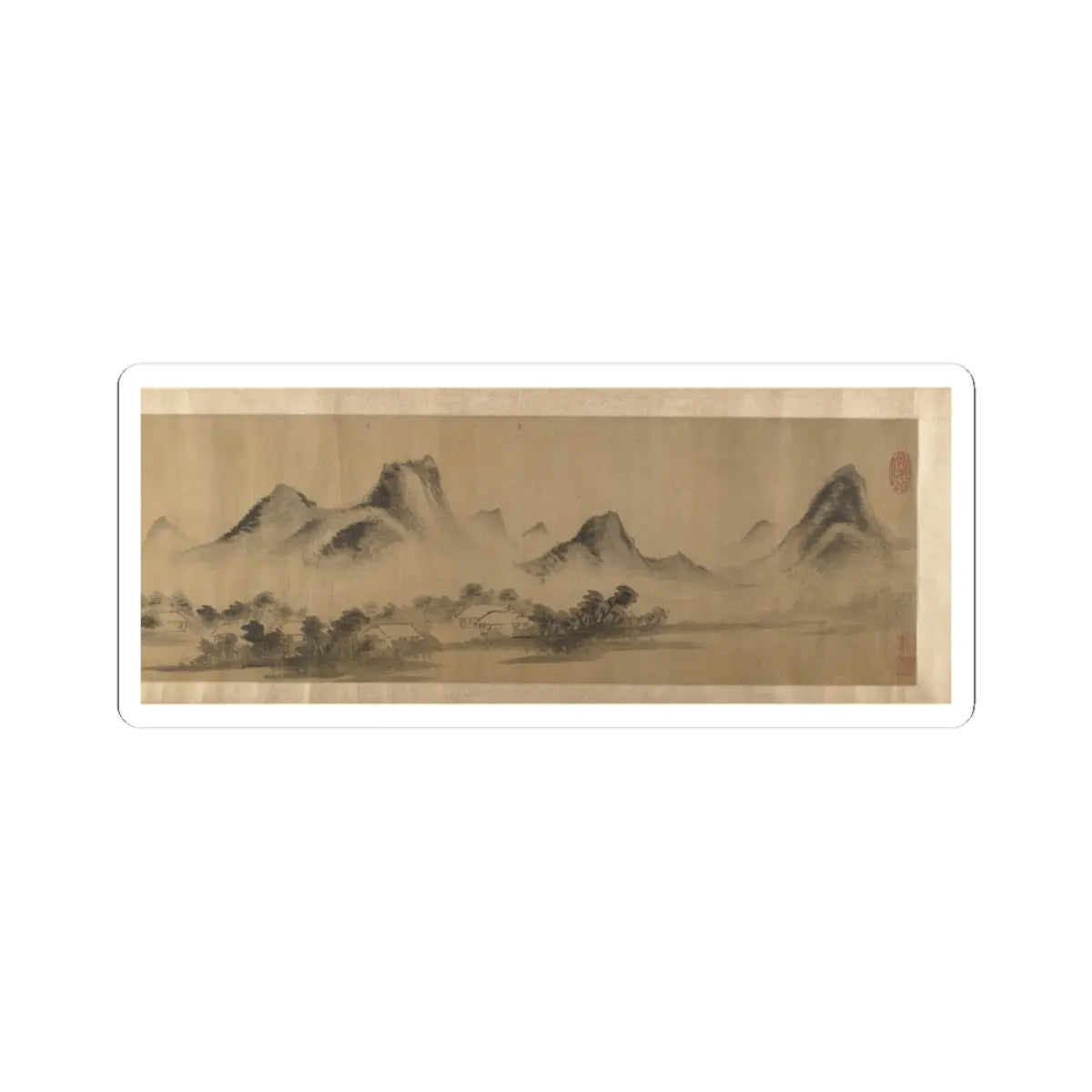 Unidentified artist - Cloudy Mountain in the Style of Mi Fu (1052–1107) - unknown v5 - STICKER Vinyl Kiss-Cut Decal