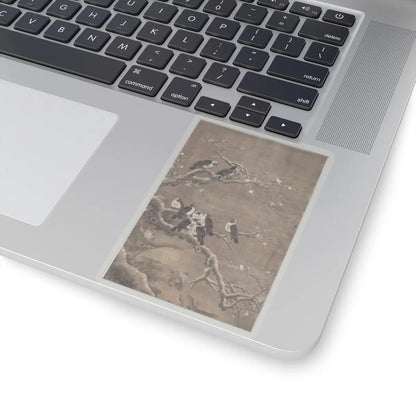 Unidentified artist - Collared Crows on Winter Prunus - unknown - STICKER Vinyl Kiss-Cut Decal