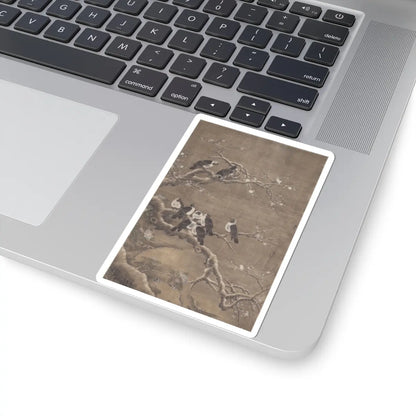Unidentified artist - Collared Crows on Winter Prunus - unknown - STICKER Vinyl Kiss-Cut Decal