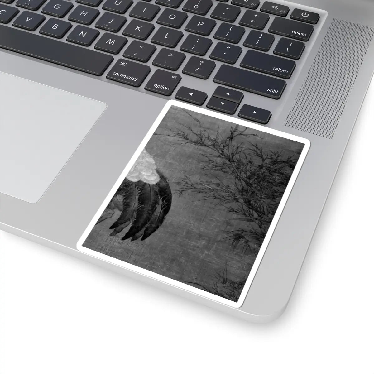 Unidentified artist - Crane in a bamboo grove - 14th–early 15th century v3 - STICKER Vinyl Kiss-Cut Decal