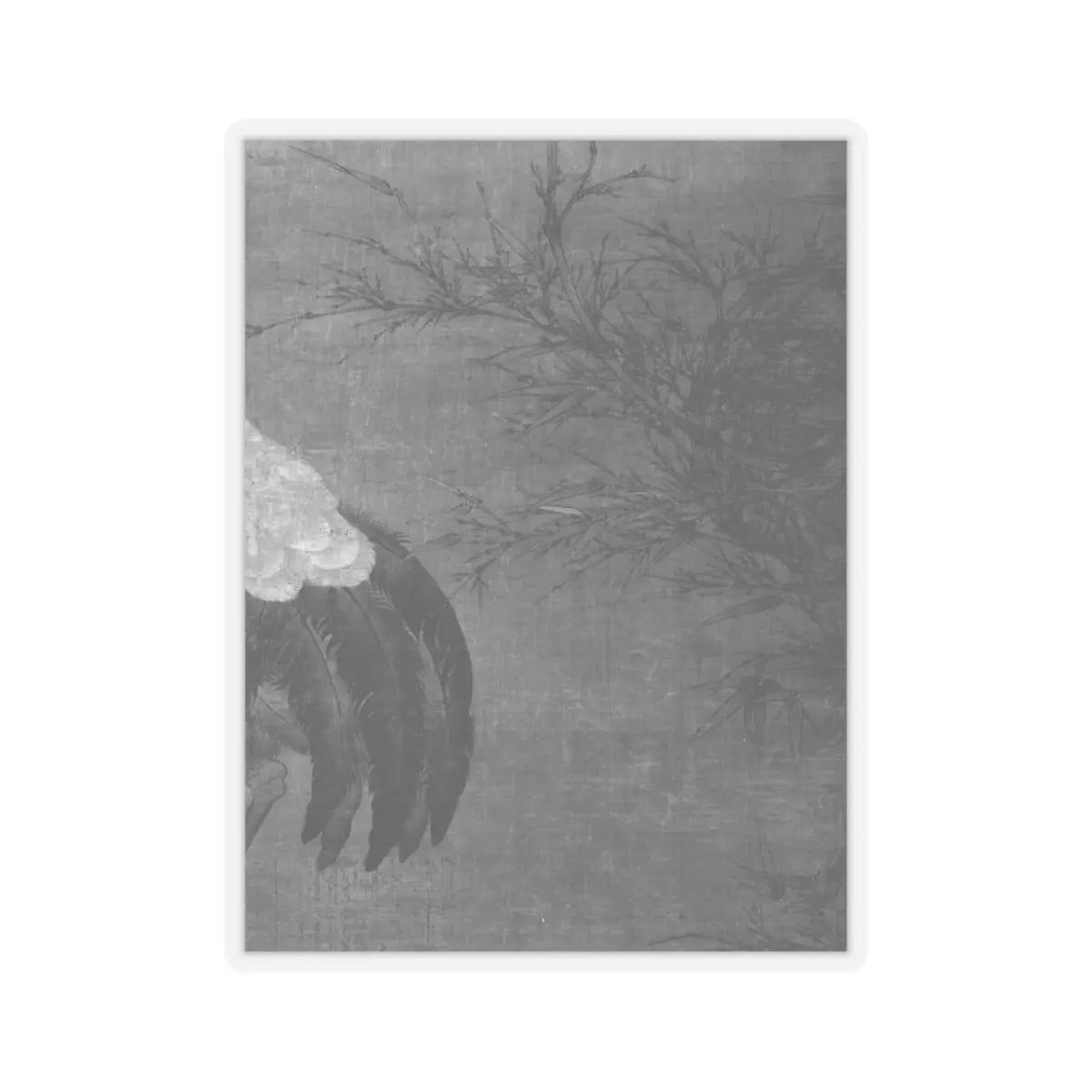 Unidentified artist - Crane in a bamboo grove - 14th–early 15th century v3 - STICKER Vinyl Kiss-Cut Decal