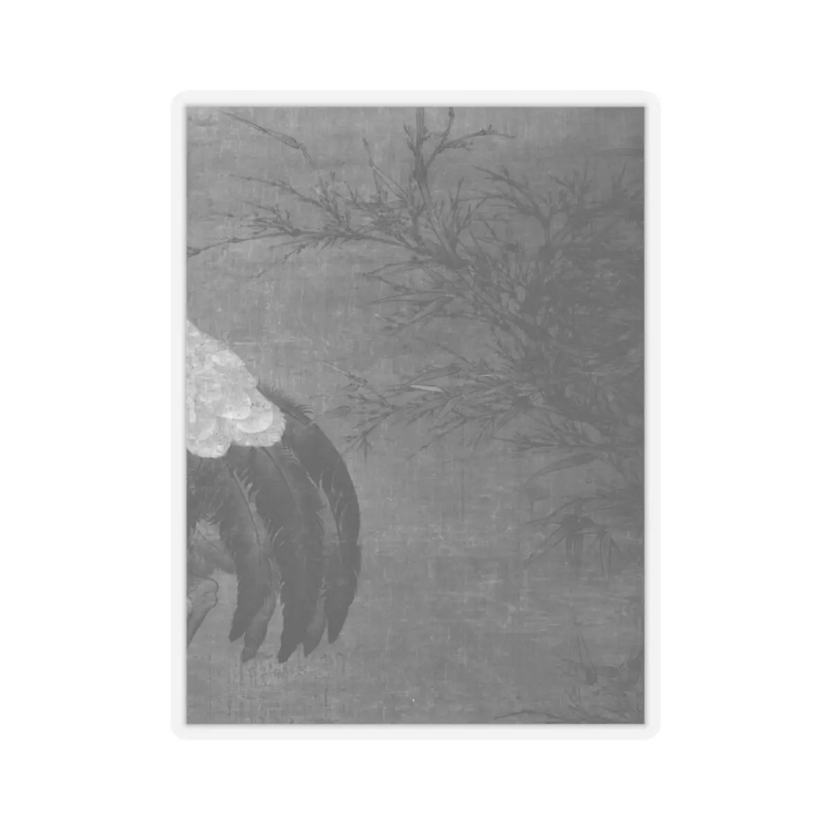 Unidentified artist - Crane in a bamboo grove - 14th–early 15th century v3 - STICKER Vinyl Kiss-Cut Decal