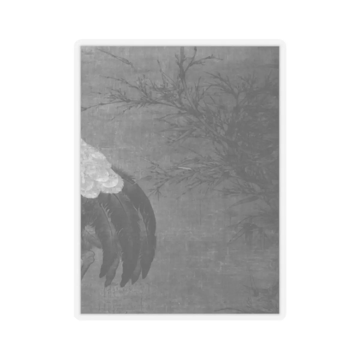 Unidentified artist - Crane in a bamboo grove - 14th–early 15th century v3 - STICKER Vinyl Kiss-Cut Decal