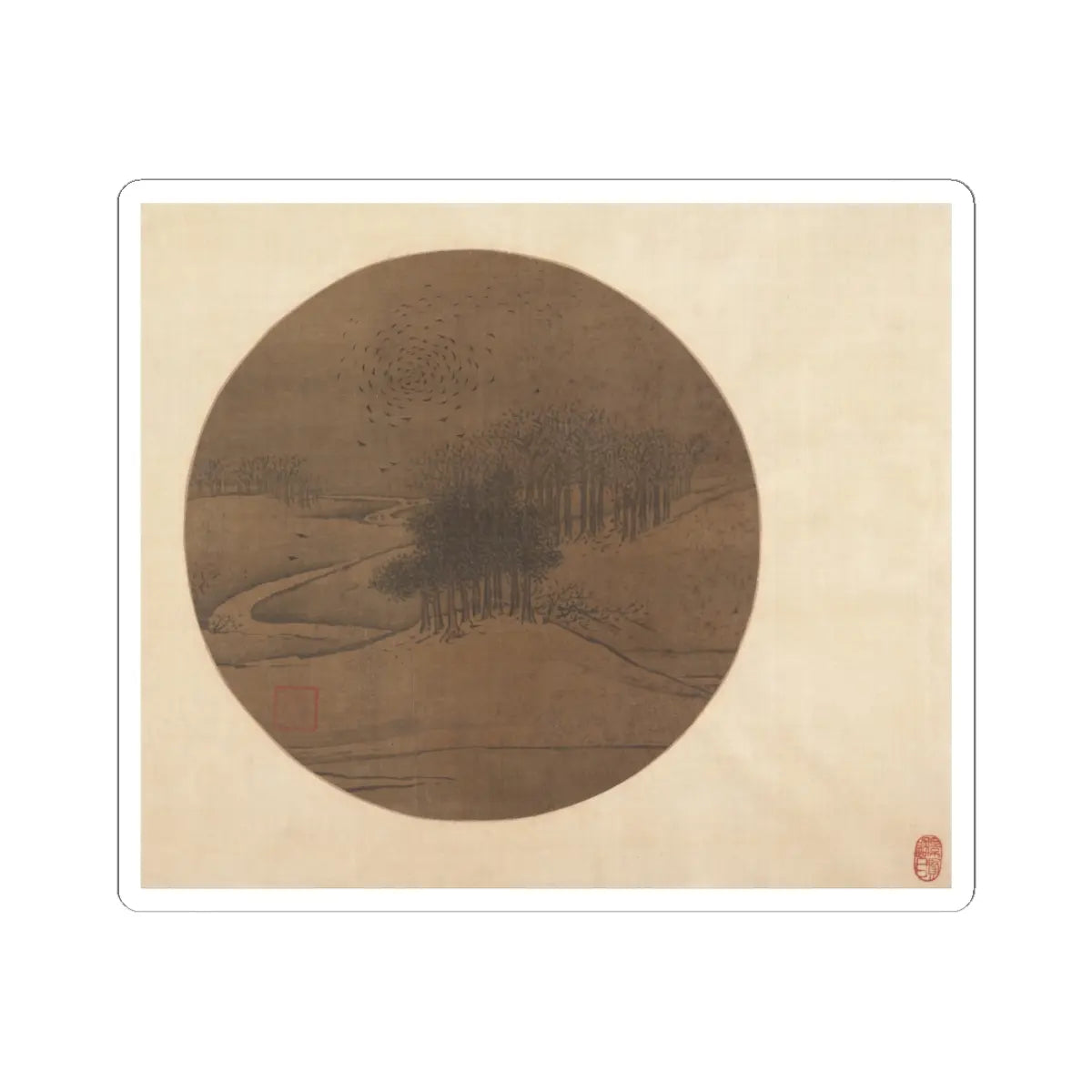 Unidentified artist - Crows and Bare Trees in Winter - late 13th or early 14th - STICKER Vinyl Kiss-Cut Decal